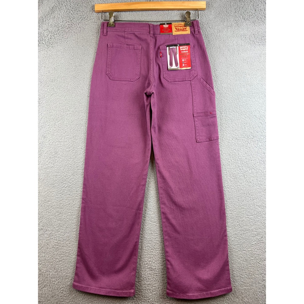 New Levis Girls Wide Leg Pant Size 16 Purple Carpenter Stretch
